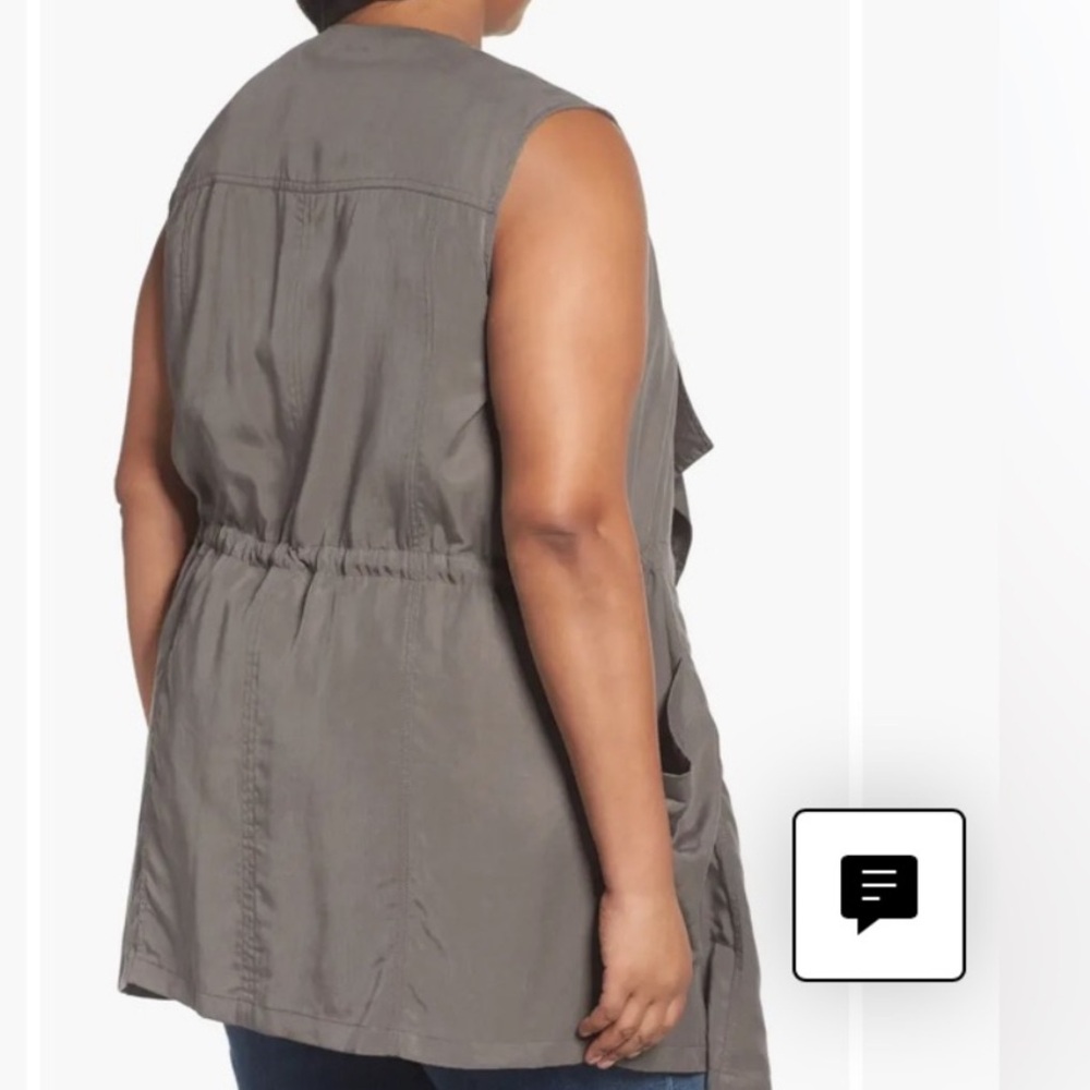 Sleeveless Open Drawstring Jacket - Picture 3 of 8